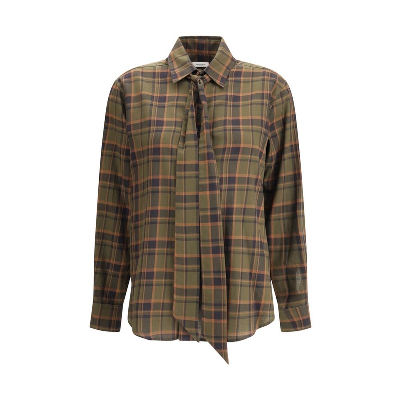 Saint Laurent Cassandre check lavallire Shirt