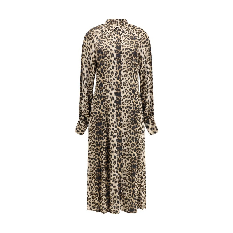 Crida Milano Windsor leopard satin midi Dress