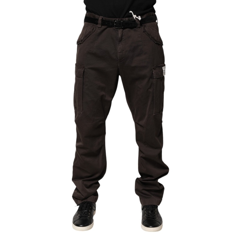 Dolce & Gabbana Brown Cotton Stretch Cargo Men Trouser Pants