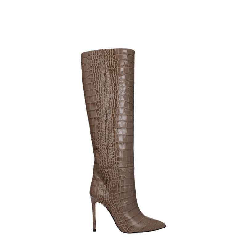 Paris Texas Beige Leather High Heel Boots