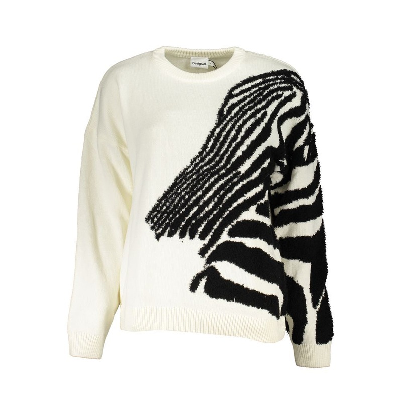 Desigual White Cotton Sweater|L|S