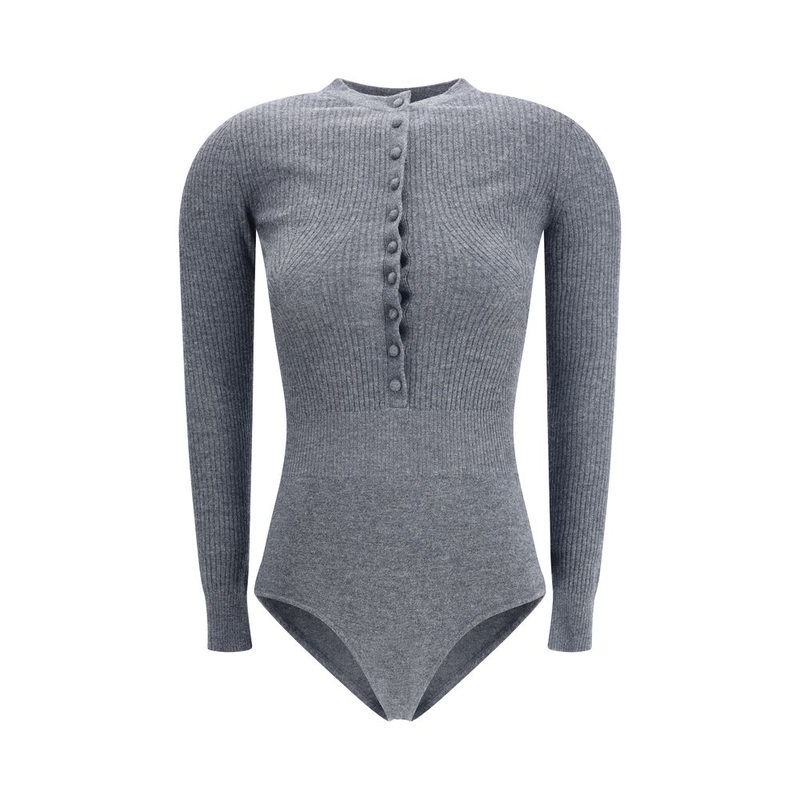 Self-Portrait Long-sleeved wool Bodysuit