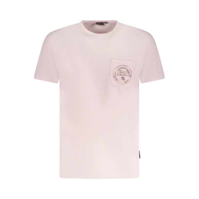 Napapijri Pink Cotton Men T-Shirt