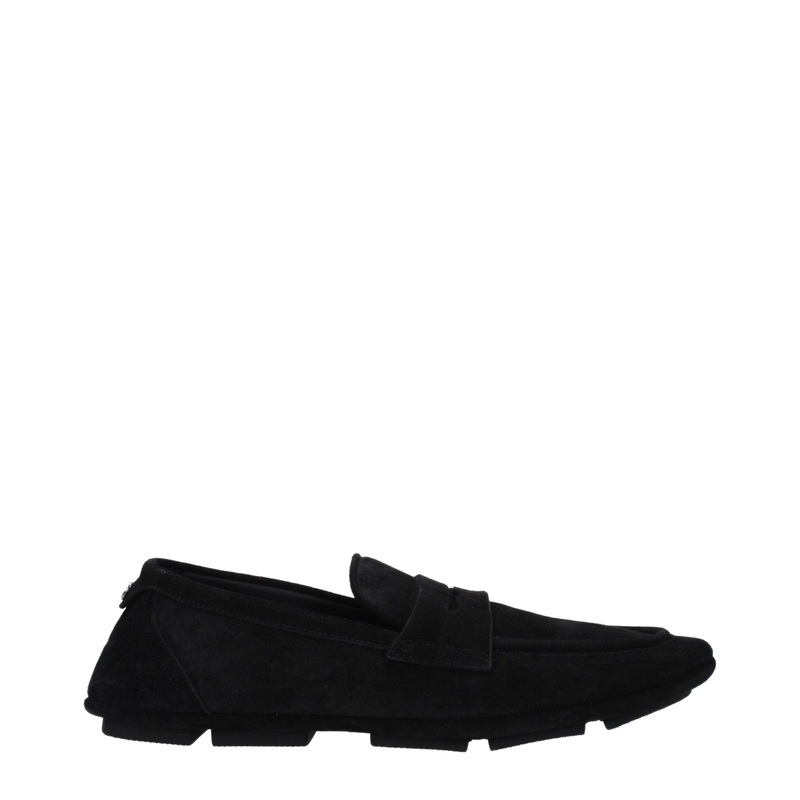 Dolce & Gabbana Black Leather Slip-On Loafers