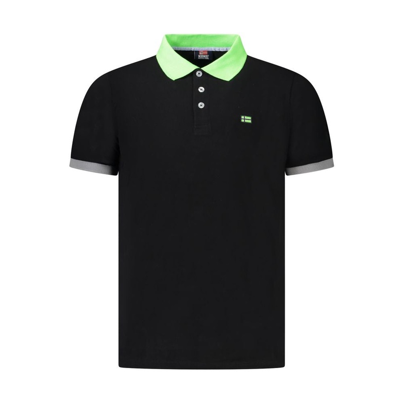 Norway 1963 Black Cotton Men Polo Shirt