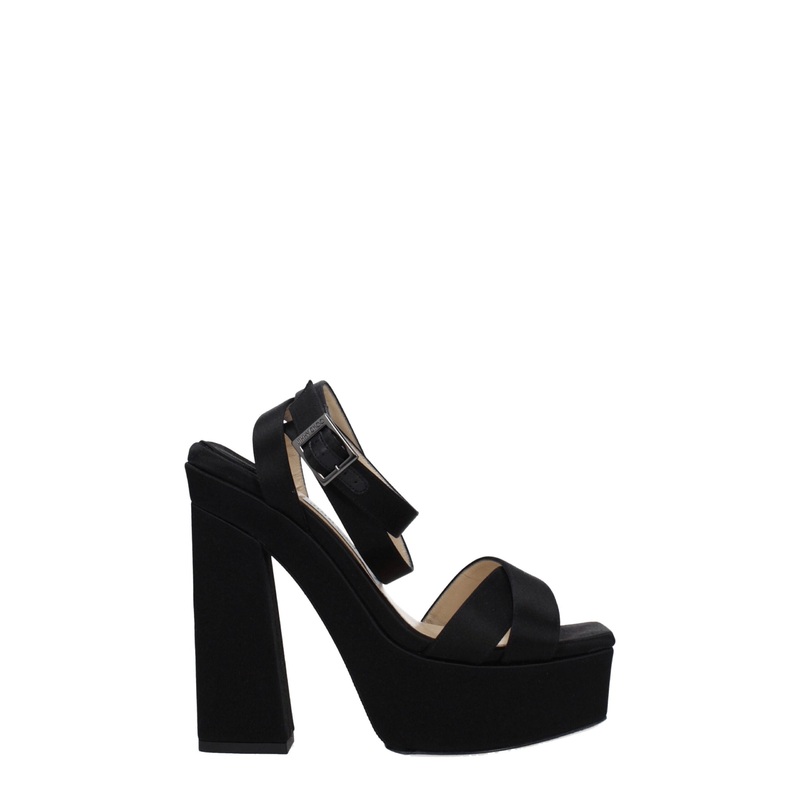 Jimmy Choo Black Satin Platforms