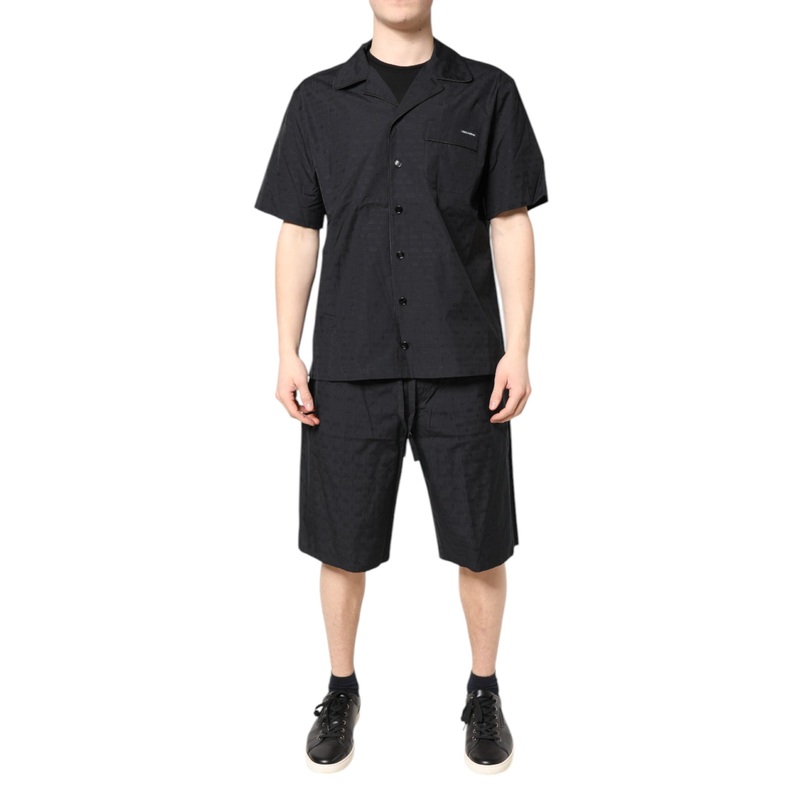 Dolce & Gabbana Black Cotton Men Pajama Set Sleepwear