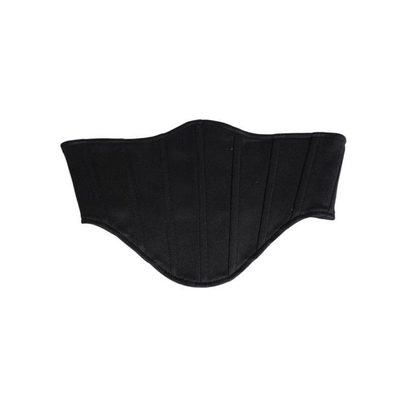 Dolce & Gabbana Black Cotton Waist Tuxedo Belt Cummerbund