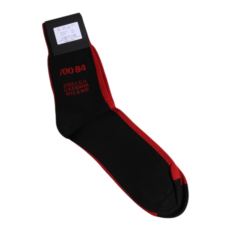 Dolce & Gabbana Black Nylon DG Logo Mid Calf Men Socks