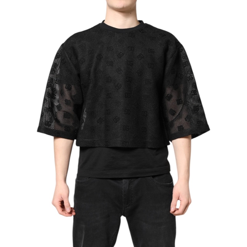 Dolce & Gabbana Black See Through Logo Short Sleeves T-shirt