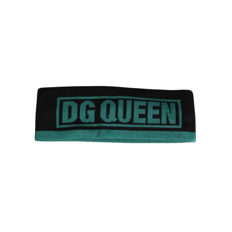 Dolce & Gabbana Black Silk Knitted DG Queen Head Band Hat