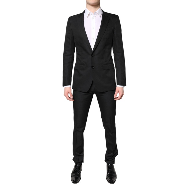 Dolce & Gabbana Black Single Breasted Formal 2 Piece Suit