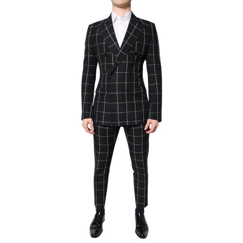Dolce & Gabbana Black TAORMINA Double Breasted 2 Piece Suit