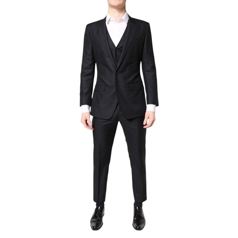 Dolce & Gabbana Blue MARTINI Wool Formal 3 Piece Suit