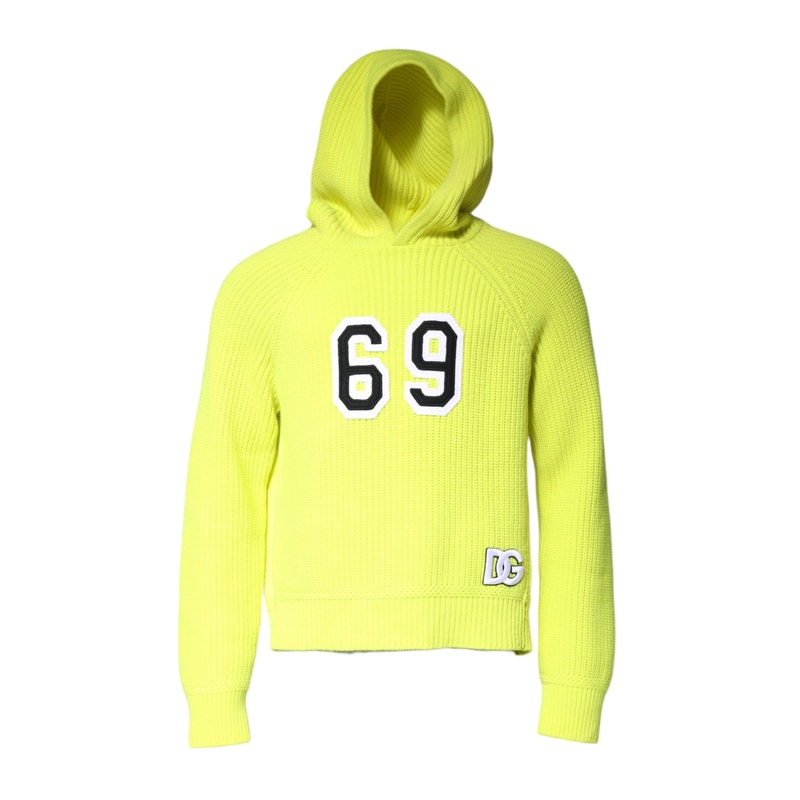 Dolce & Gabbana Green 69 Knit Hooded Men Pullover Sweater