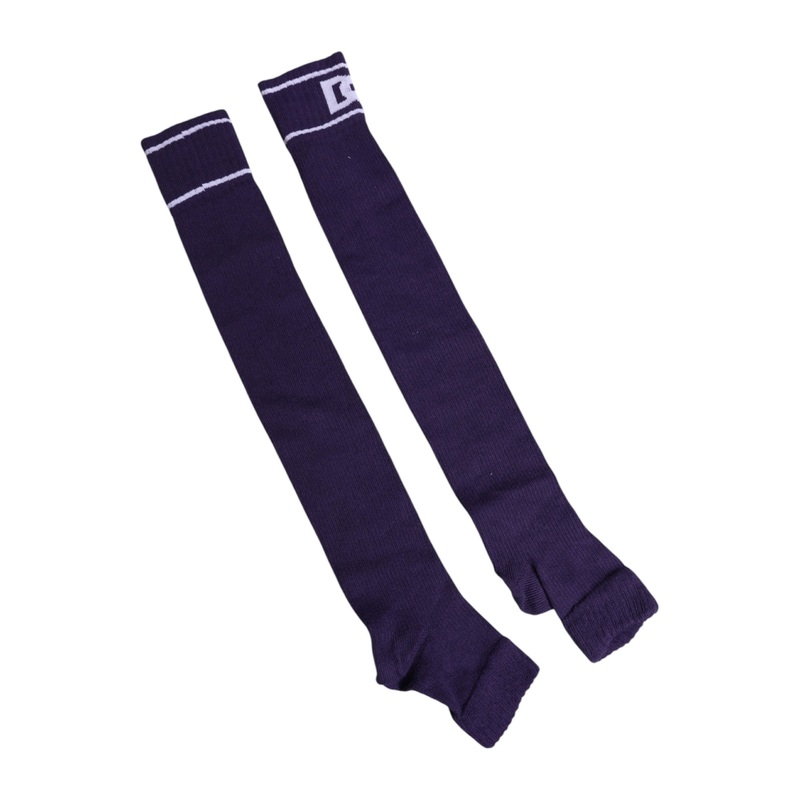 Dolce & Gabbana Purple Cotton DG Logo Print Open Toe Socks