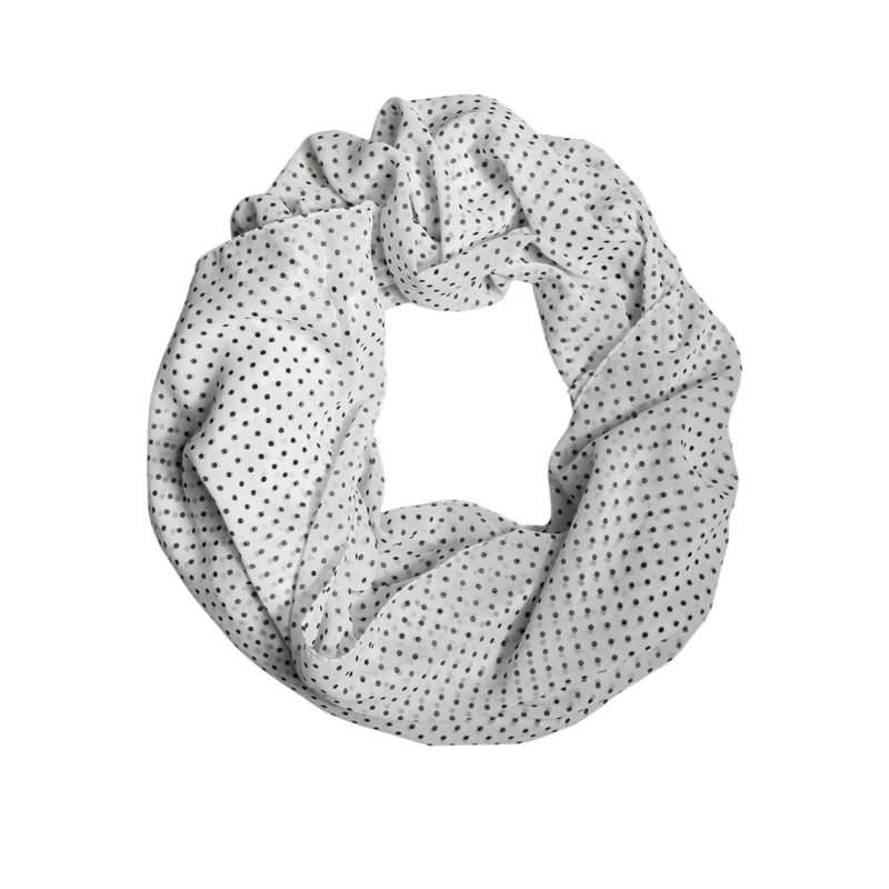 Dolce & Gabbana White Polka Dots Polyester Wrap Shawl Scarf
