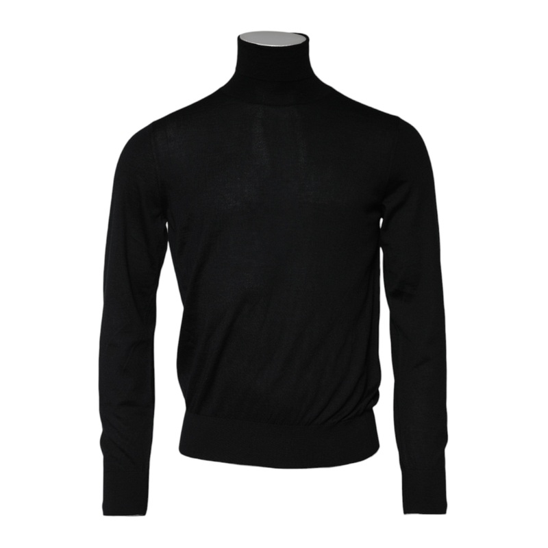 Dolce & Gabbana Black Cashmere Knitted Men Pullover Sweater