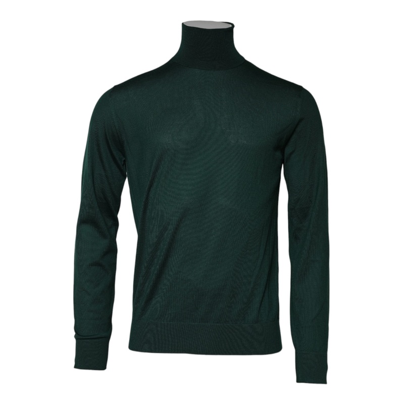 Dolce & Gabbana Green Cashmere Knitted Men Pullover Sweater