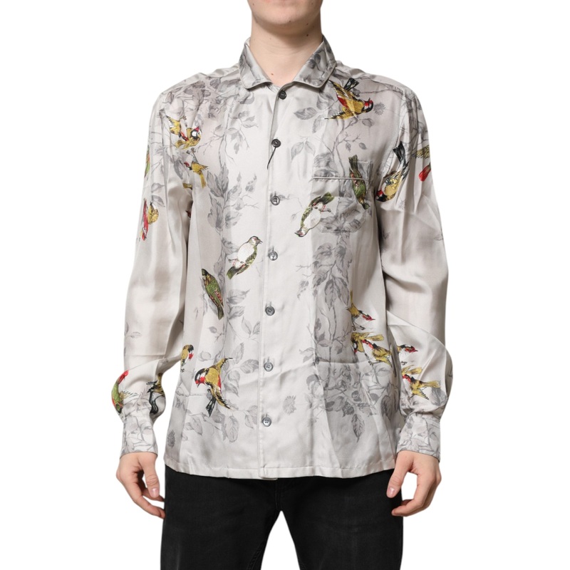 Dolce & Gabbana Multicolor Silk Printed Button Down Shirt