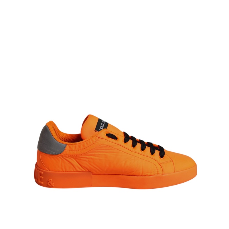 Dolce & Gabbana Orange Portofino Logo Tape Men Sneakers Shoes
