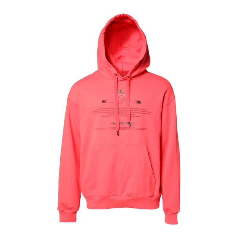 Dolce & Gabbana Red Logo Printed Hooded Sweatshirt Sweater