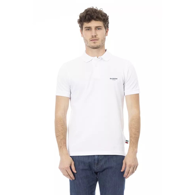 Baldinini Trend White Cotton Men Polo Shirt