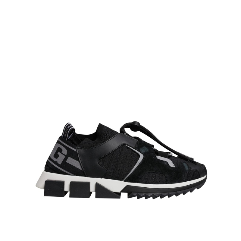 Dolce & Gabbana Black Mesh Sorrento Trekking Sneakers Shoes