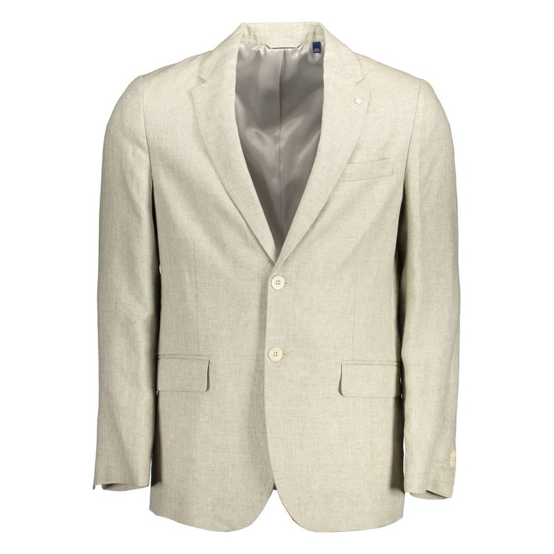 Gant Beige Linen Men Jacket|IT48 | M|IT50 | L|IT52 | XL|IT54 | XXL