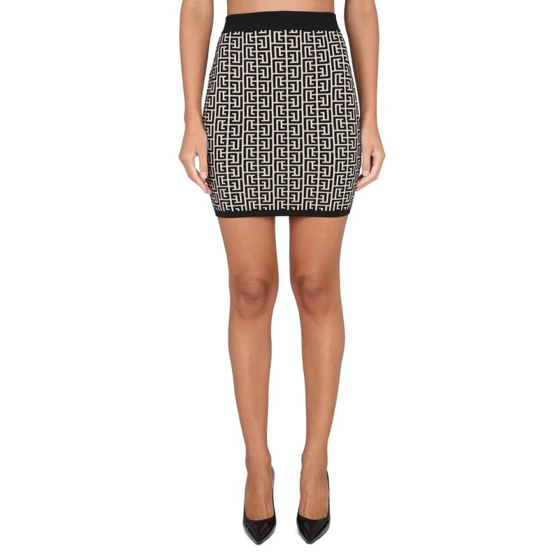 Balmain Black Viscose Skirt|IT38|XS|IT40|S|IT42|M