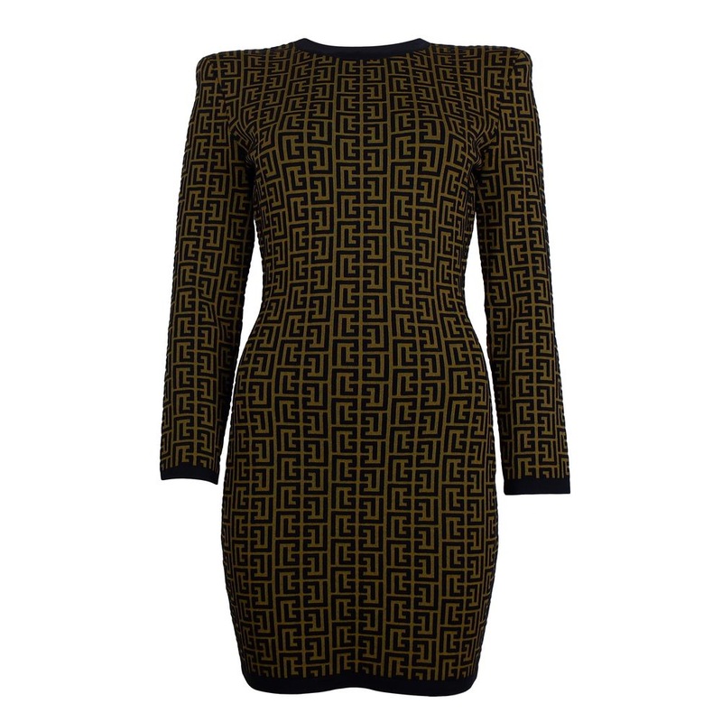 Balmain Brown Wool Dress|IT42|M