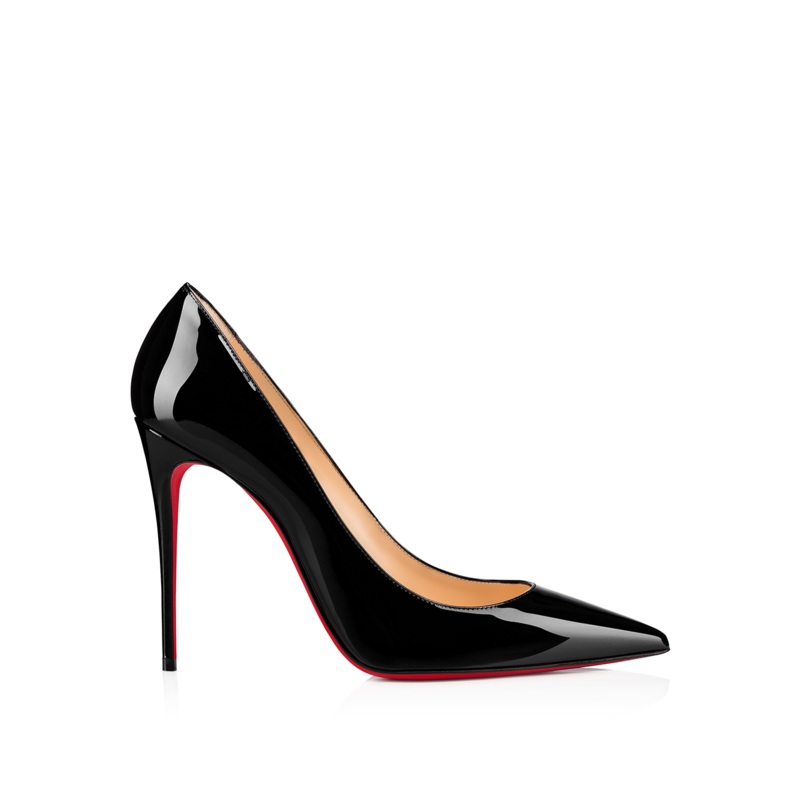Christian Louboutin Black Patent Leather Kate Dcollet 100