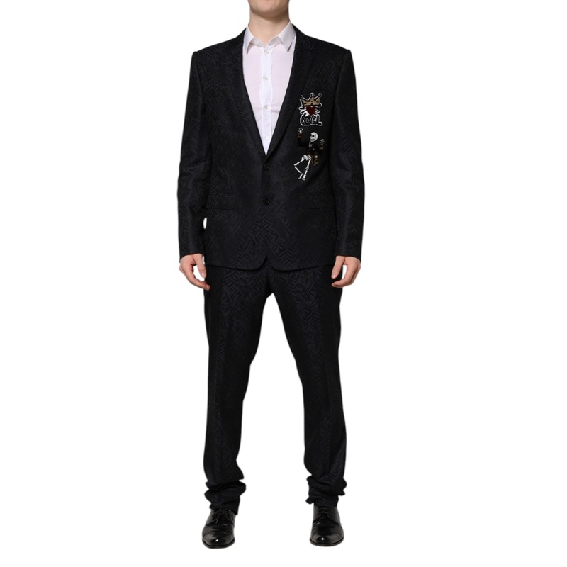 Dolce & Gabbana Black MARTINI King Skeleton 2 Piece Suit