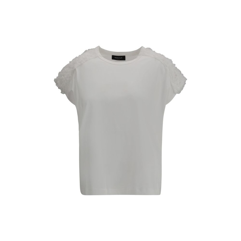 Fabiana Filippi T-Shirt with tulle appliqus