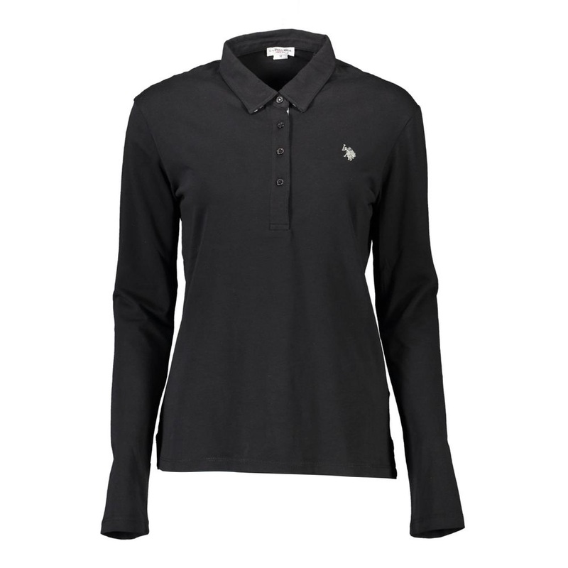 U.S. POLO ASSN. Black Cotton Women Polo Shirt