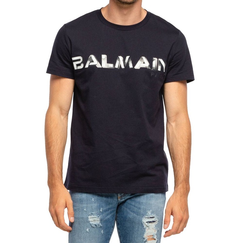 Balmain Blue Cotton T-Shirt|XS