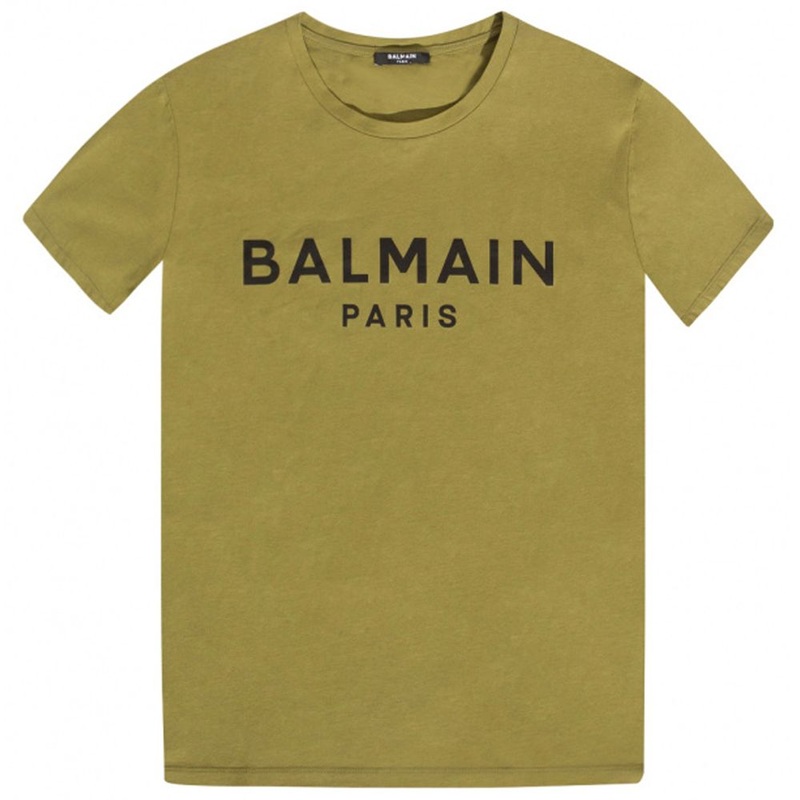 Balmain Green Cotton T-Shirt|S