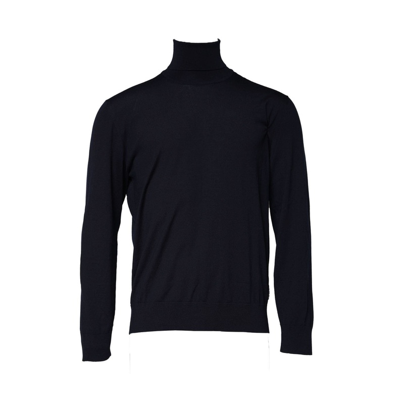 Dolce & Gabbana Blue Long Sleeve Turtleneck Pullover Sweater