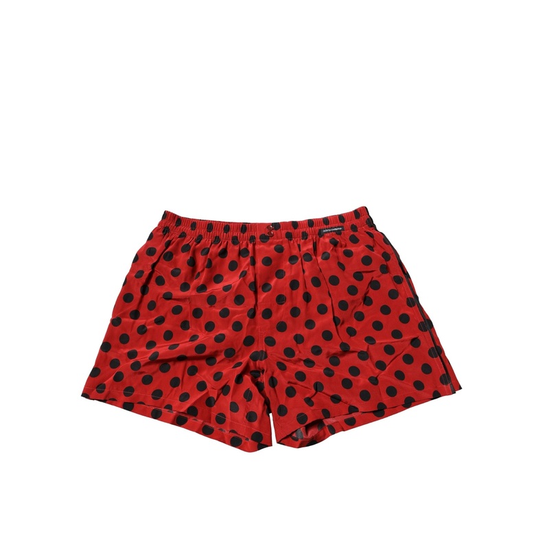 Dolce & Gabbana Red Silk Polka Dot Boxer Shorts Underwear