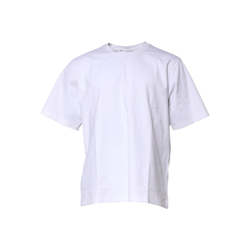 Dolce & Gabbana White Cotton Short Sleeves Crew Neck T-shirt
