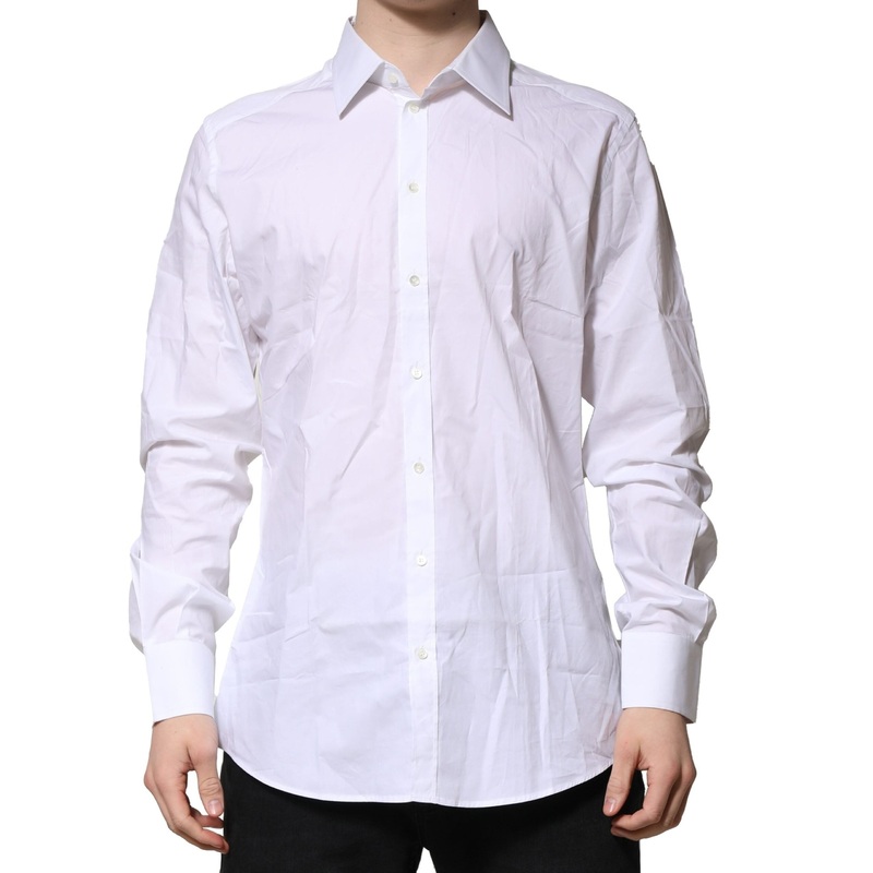 Dolce & Gabbana White GOLD Long Sleeves Dress Formal Shirt
