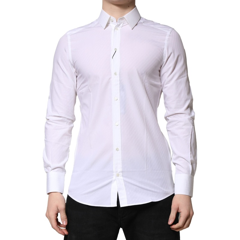 Dolce & Gabbana White MARTINI Long Sleeves Dress Formal Shirt