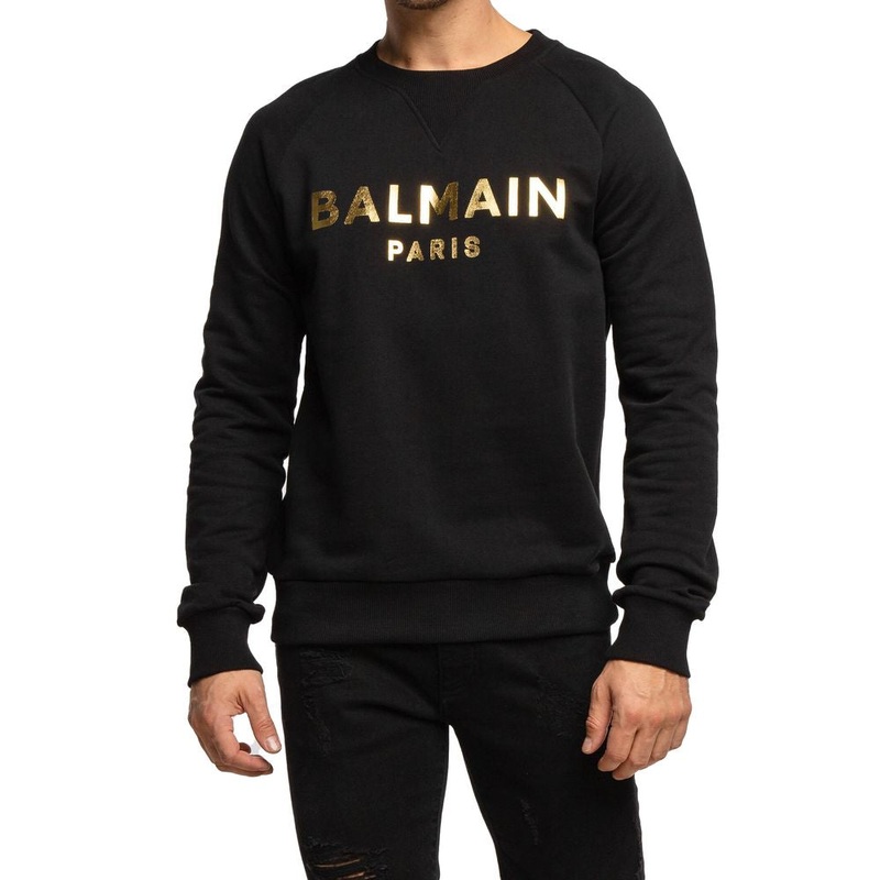 Balmain Black Cotton Sweater|3XL