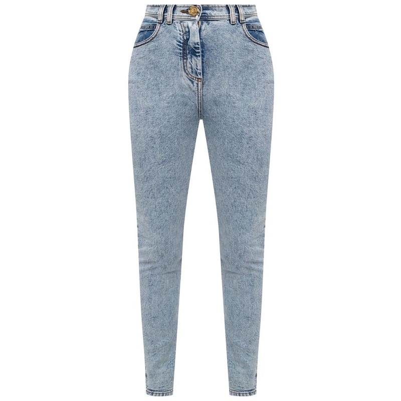 Balmain Blue Cotton Women’s High-Waisted Jean