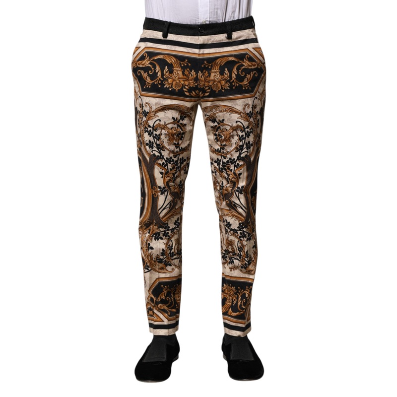 Dolce & Gabbana Multicolor Floral Print Dress Pants