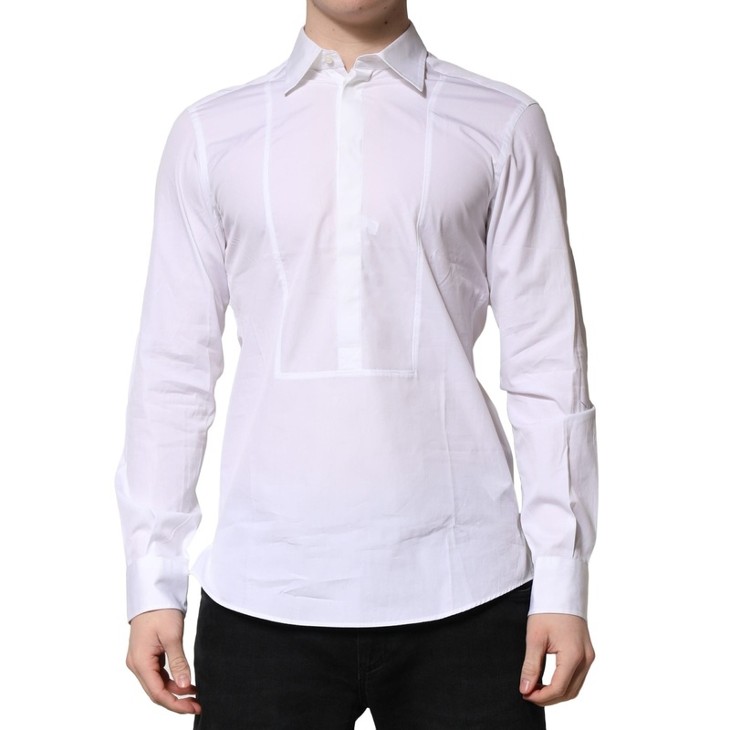 Dolce & Gabbana White Poplin Cotton Formal Men Dress Shirt