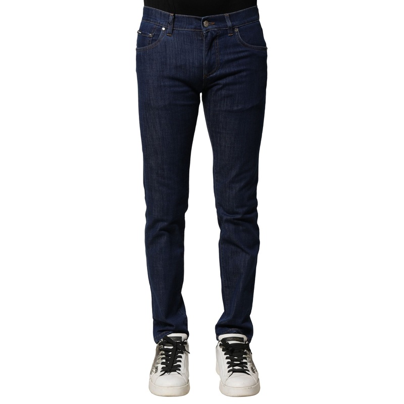 Dolce & Gabbana Blue Cotton Stretch Skinny Men Denim Jeans