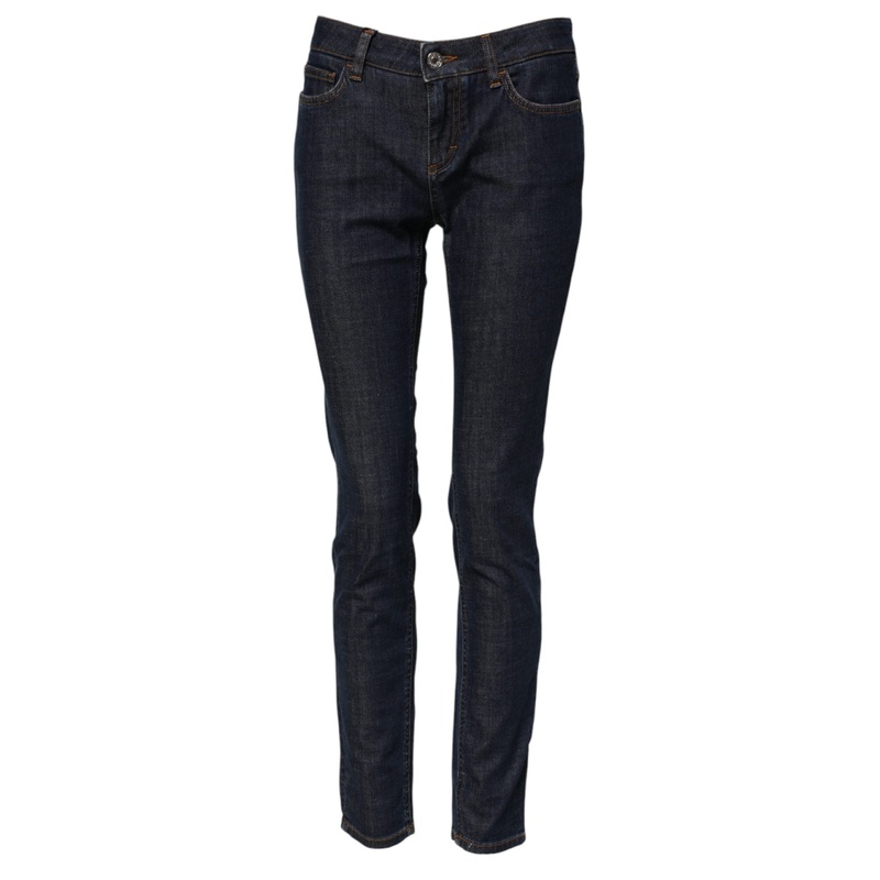 Dolce & Gabbana Blue Skinny Cotton Mid Waisted Denim Jeans