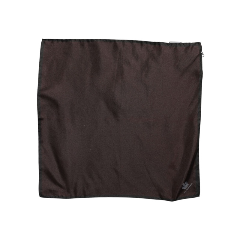 Dolce & Gabbana Brown DG Crown Silk Square Men Foulard Scarf
