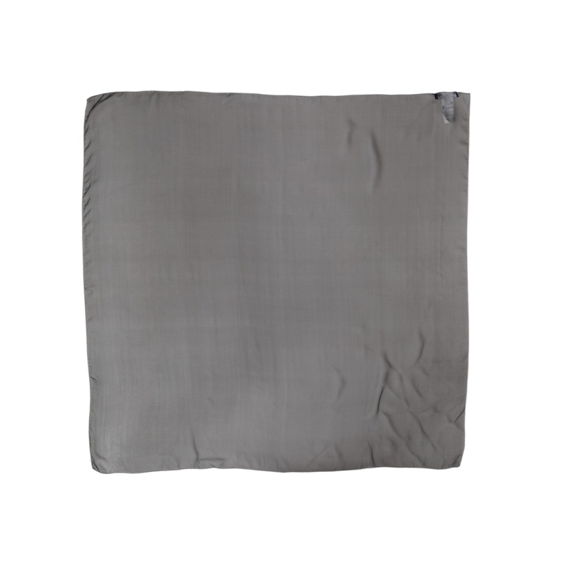 Dolce & Gabbana Gray Black Silk Square Women Foulard Scarf